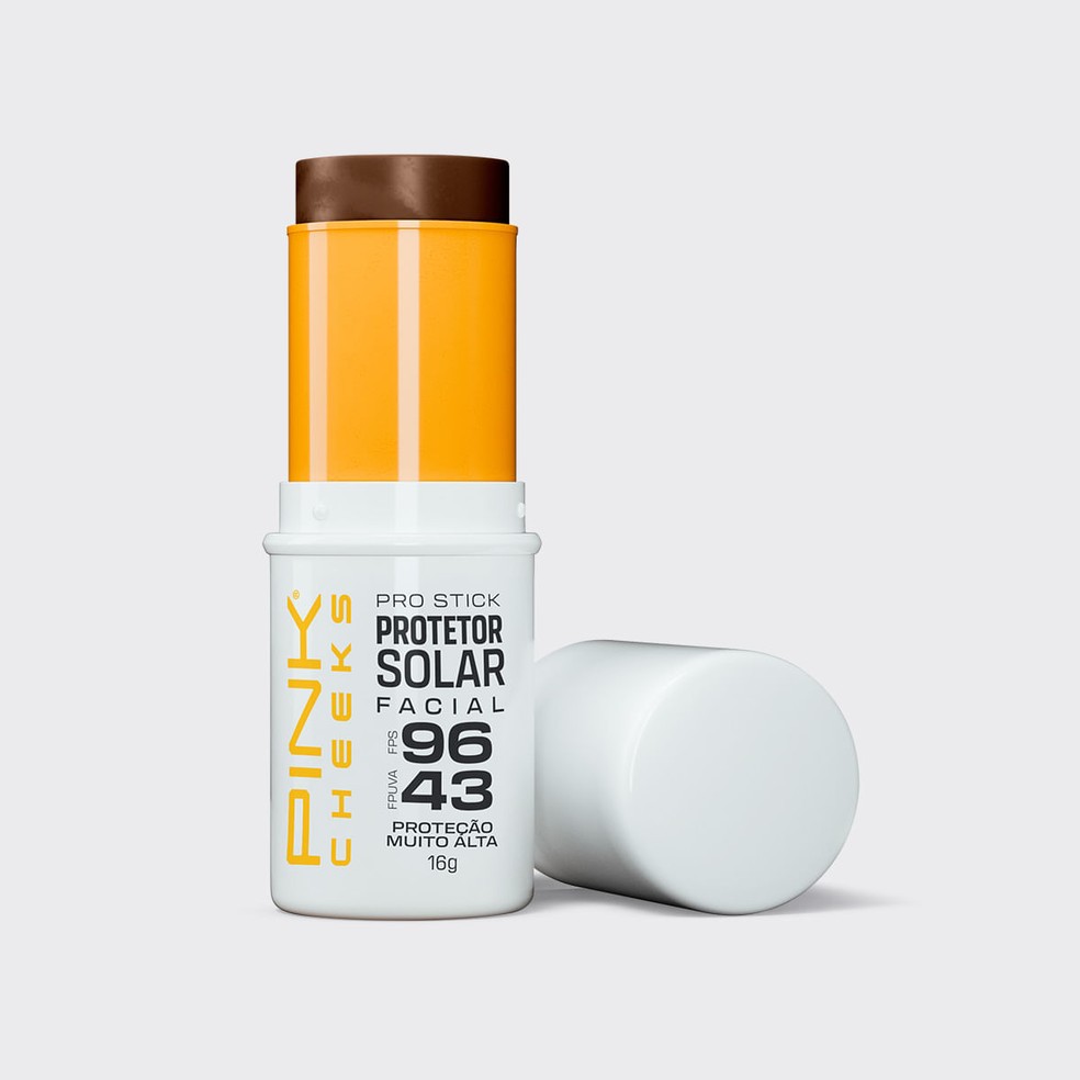 Protetor Solar Facial Pro Stick Pro10 Fps 96 Fpuva 43, Pink Cheeks — R$ 129,90 — Foto: Reprodução