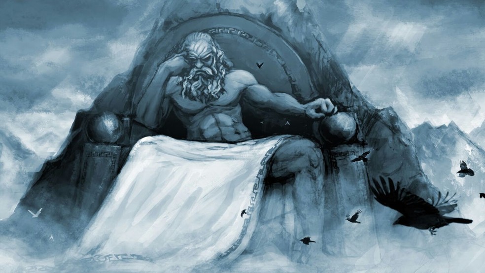 Na mitologia grega, Urano personifica o céu e é considerado um dos protógenos, ou "primogênitos", as primeiras entidades a surgirem do vazio do Caos — Foto: Reprodução/Pinterest