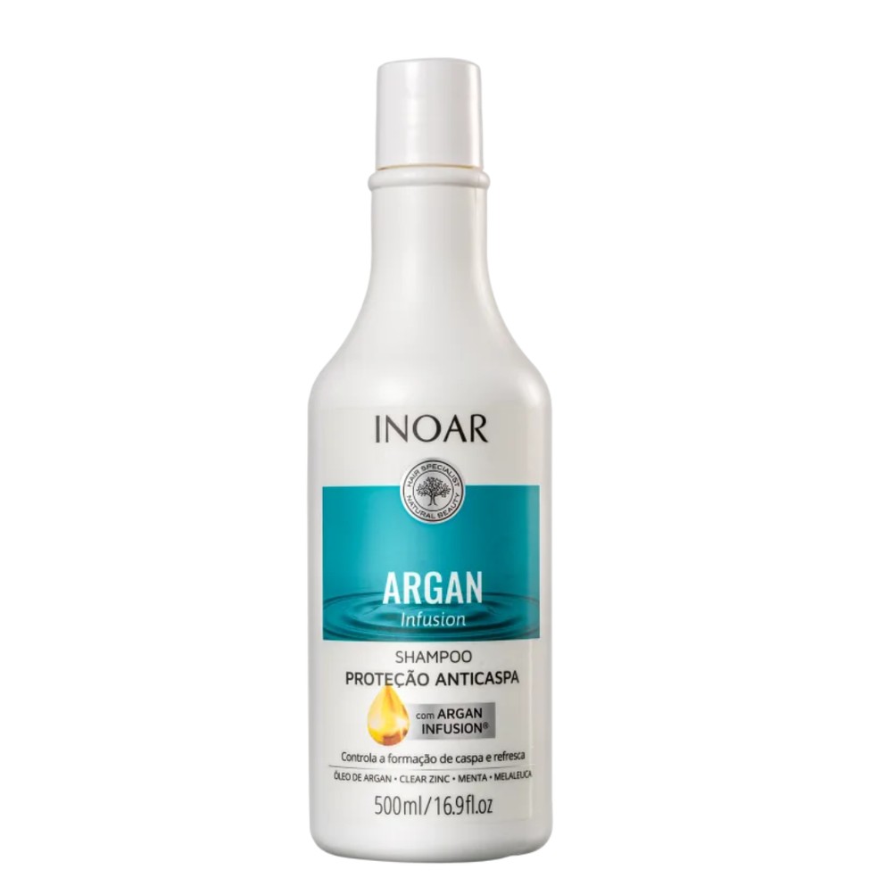 Shampoo Inoar Argan Infusion Proteção Anticaspa — Foto: Reprodução marca