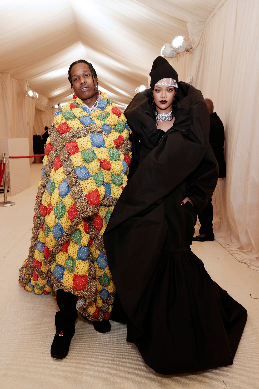 A$AP Rocky e Rihanna no Met Gala de 2021 — Foto: Getty Images