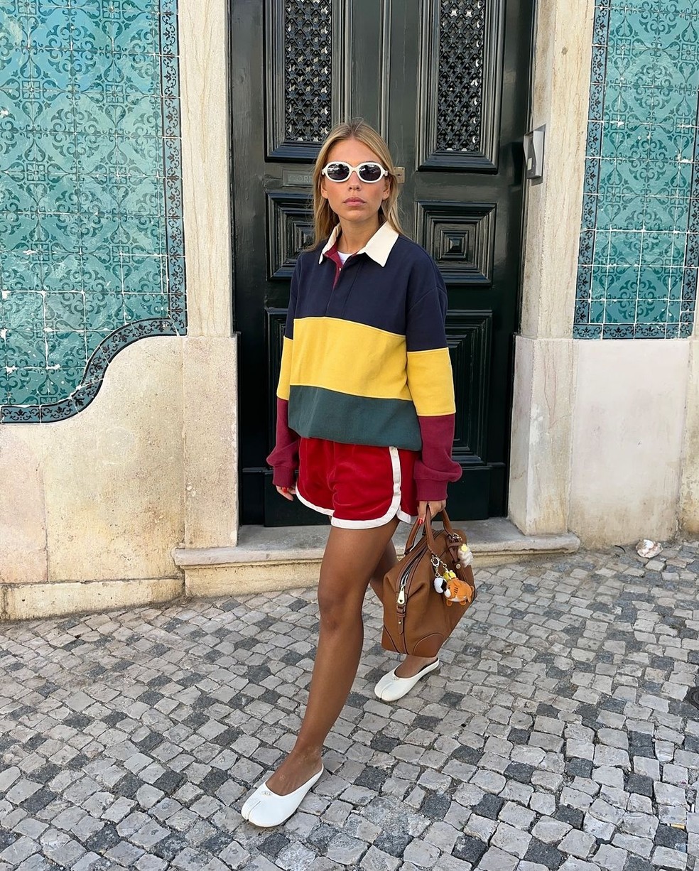 Camisa de gola polo com manga longa — Foto: Reprodução/Instagram @ritamontezuma