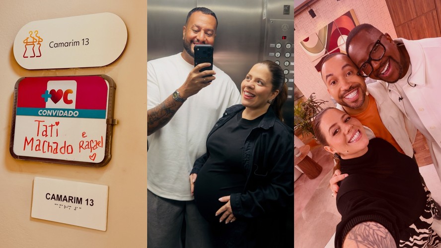 Na reta final da gravidez, Tati Machado é paparicada por marido e ...