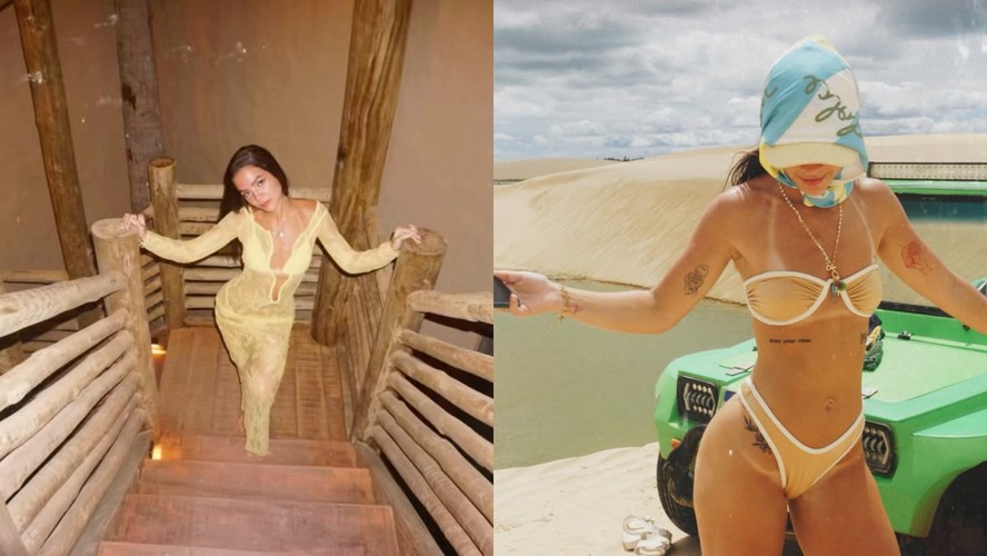 Mel Maia rouba a cena na web ao mostrar fotos de vestido transparente e biquíni