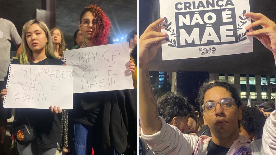 Em SP, mulheres protestam contra urg&ecirc;ncia para PL que equipara aborto a homic&iacute;dio