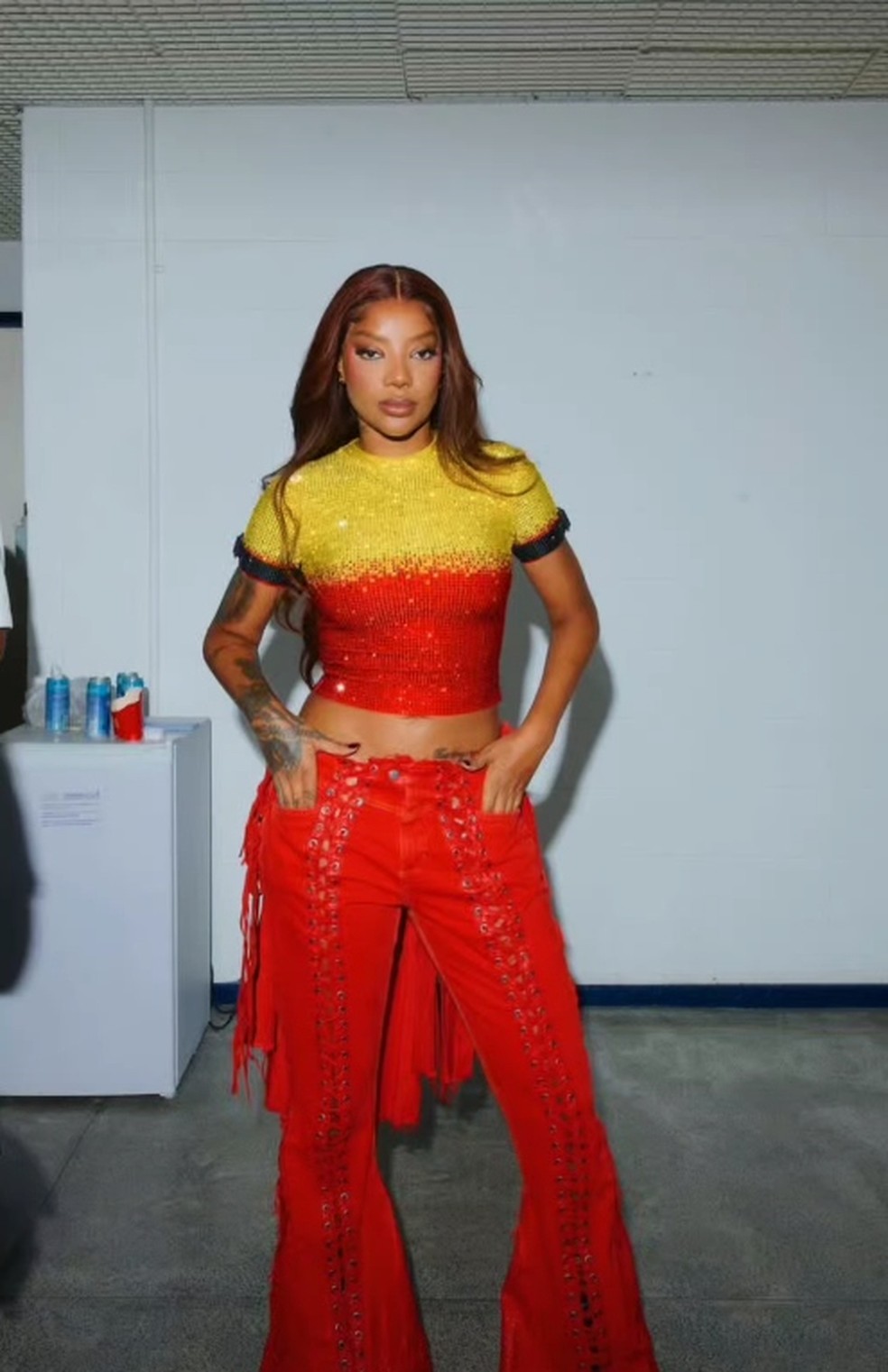 A calça utilizada por Ludmilla no 'BBB26' — Foto: Reprodução/Instagram