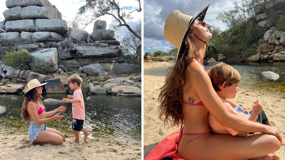 Isis Valverde passa dia com o filho — Foto: Reprodução/Instagram