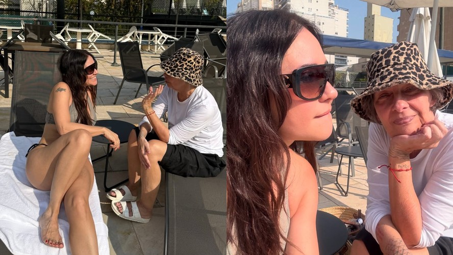 Alessandra Negrini renova o bronzeado com amiga e celebra dia de calor em SP