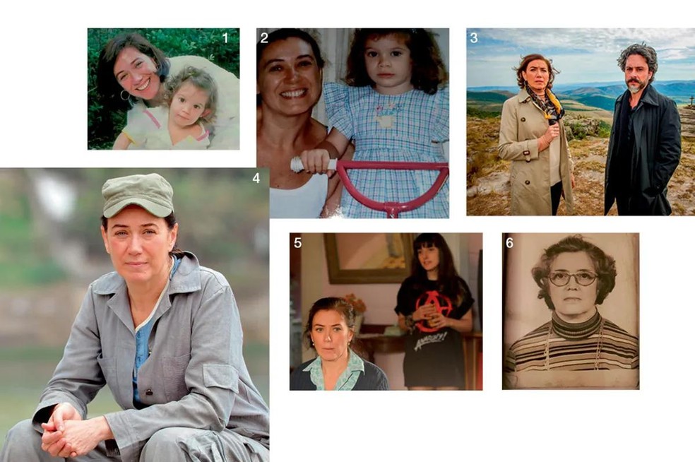 Lilia Cabral - 1 e 2. com a filha, Giulia 3. Maria Marta (Lilia) e comendador (Alexandre Nero) em Ompério (2014) 4. Como Griselda de Fina Estampa (2011) 5.Catarina (Lilia) e Mariana (Clarice Falcão) em A Favorita (2008) 6. Almedina, mãe de Lilia, aos 69 anos (Foto: Divulgação) — Foto: Marie Claire