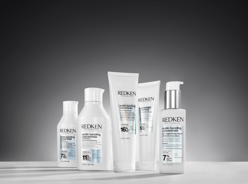 Linha Acidic Bonding Concentrate, da Redken — Foto: Reprodução