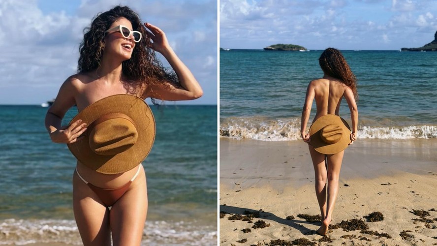 Paula Fernandes posa de biquíni