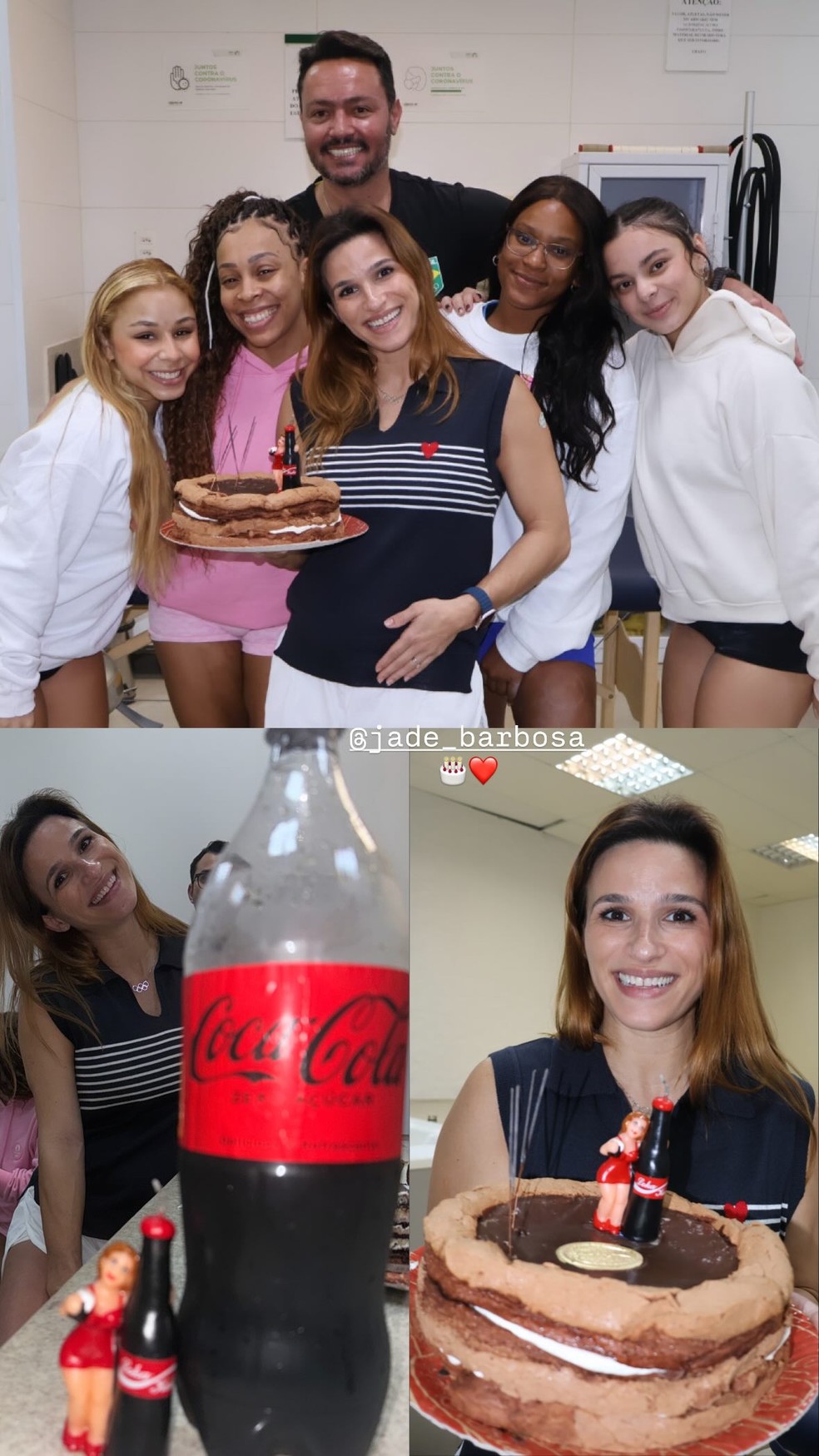 Grávida, Jade Barbosa completa 34 anos e ganha surpresa de colegas da ginástica olímpica — Foto: Reprodução/Instagram