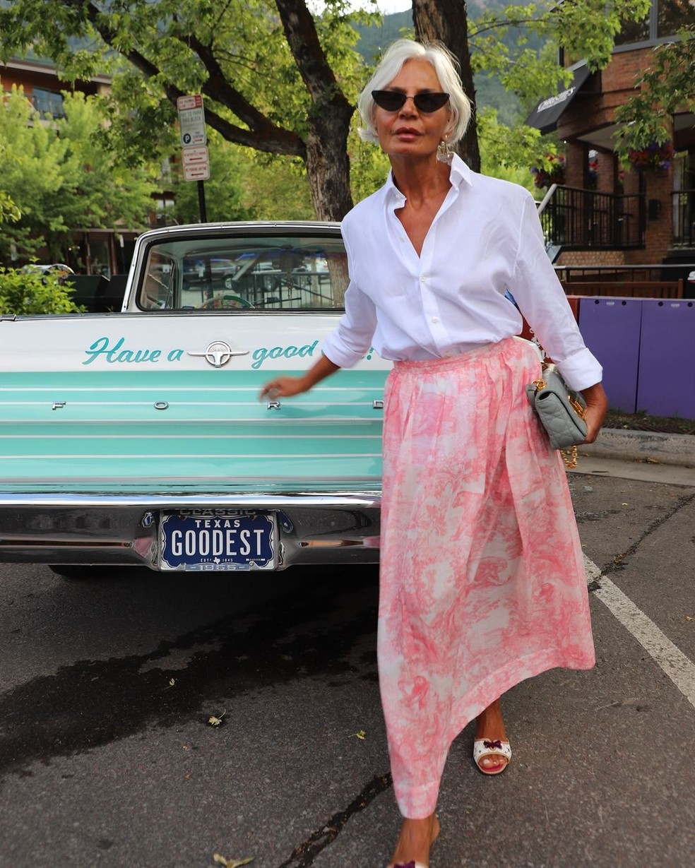 Saia com estampa Toule de Jouy — Foto: Reprodução/Instagram @greceghanem