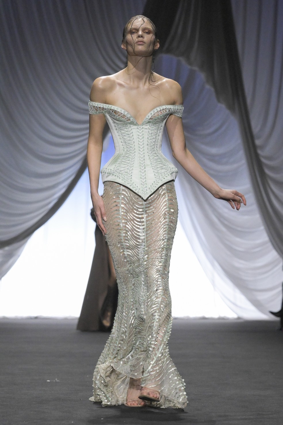 Jean Paul Gaultier na Semana de Alta-Costura verão 2025 — Foto: Getty Images