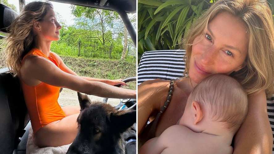 Gisele Bündchen mostra cliques raros com seu bebê e se despede das férias de verão: 'Foi tão bom conosco'