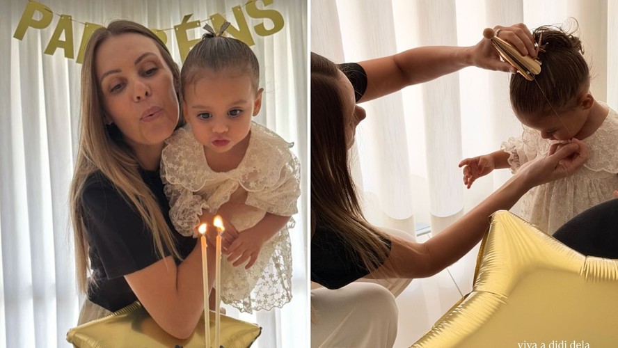 Amanda Kimberlly mostra Helena, sua filha com Neymar, comemorando aniversário da madrinha