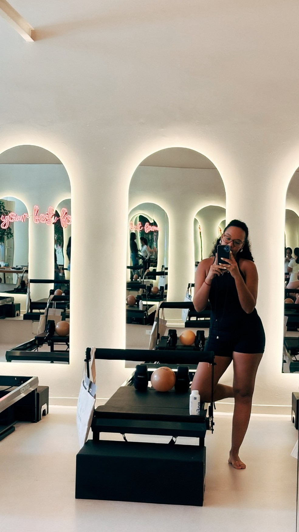 Pilates ao som de The Art of Loving da Olivia Dean — Foto: Arquivo pessoal
