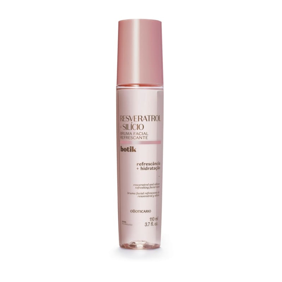 Bruma Facial Refrescante Botik Resveratrol E Silício, O Boticário, R$94,90 — Foto: Reprodução