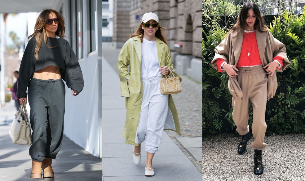 Como usar calça jogger no inverno — Foto: Imagem da esquerda e central, Getty Images. Imagem da direita @carolbitten