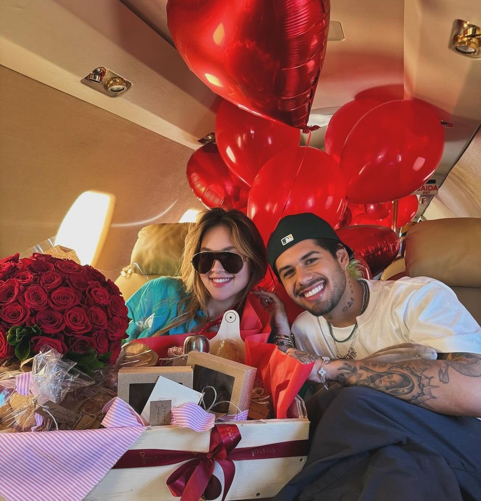  Virginia Fonseca com o marido Zé Felipe, A ariana ajudou a emplacar diversos sucessos do marido ao publicar diariamente coreografias de suas músicas — Foto: Reprodução/Instagram