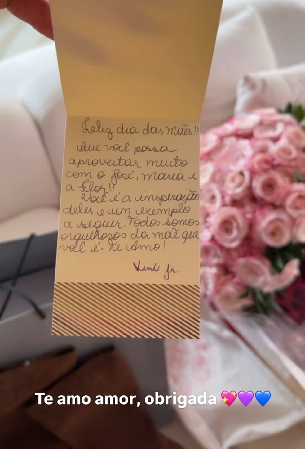 Virginia mostra presentes que ganhou de Vini Jr — Foto: Reprodução/ Instagram