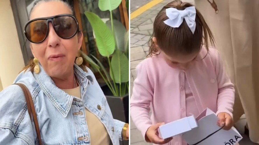 Mãe de Virginia presenteia as netas e brinca: 'Tô toda endividada, ainda bem que tenho você'
