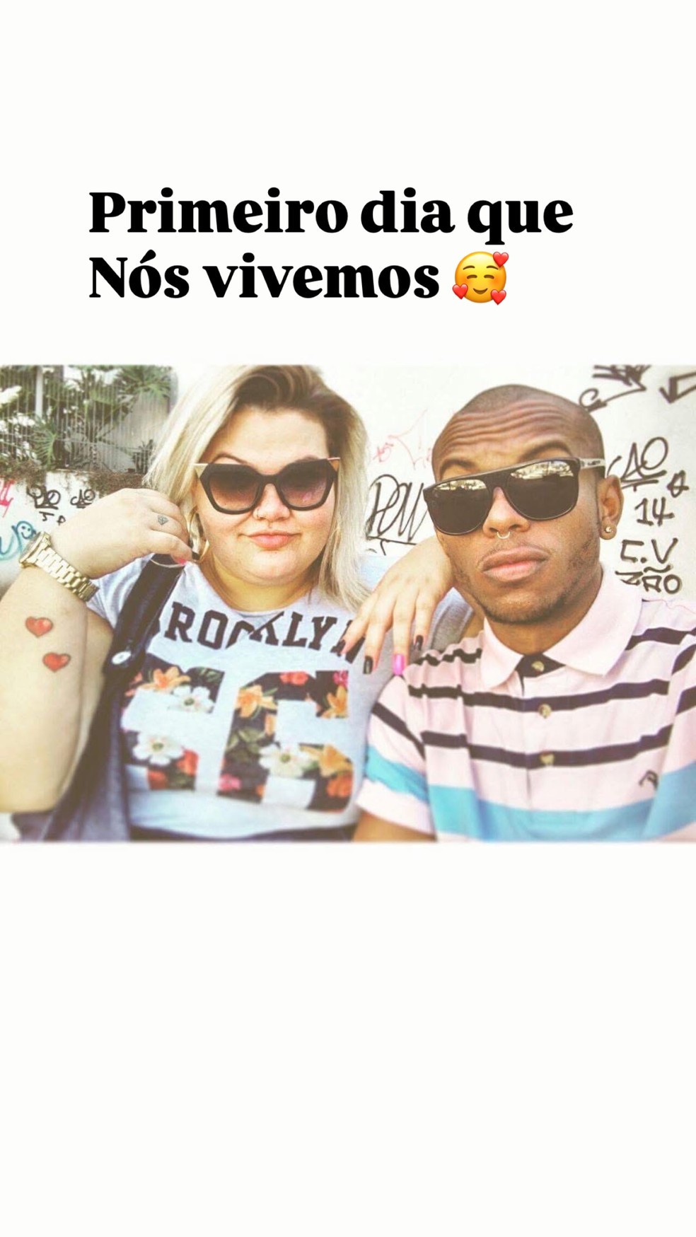 Thais Carla comemora aniversário do marido e relembra foto do primeiro encontro: 'Homem da minha vida' — Foto: Reprodução/ Divulgação