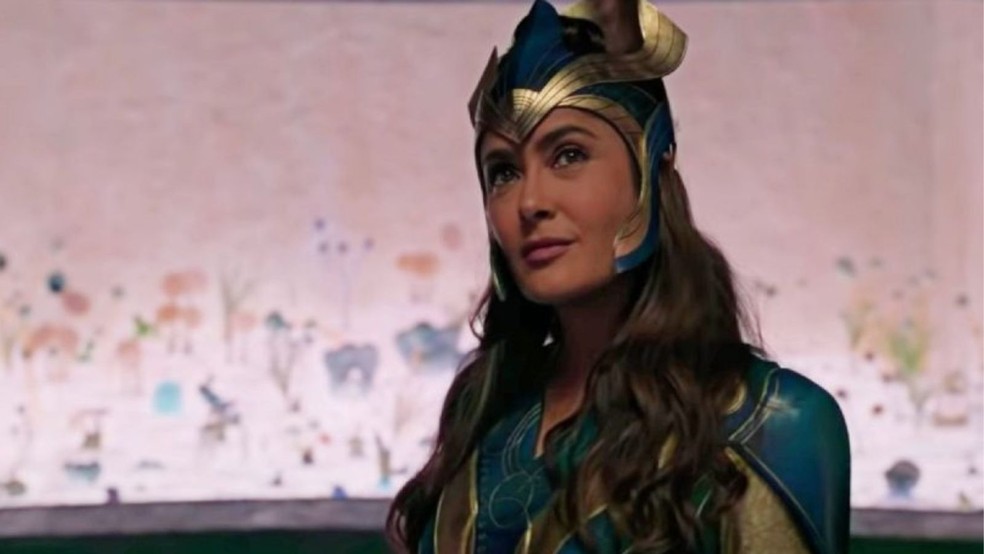 Salma Hayek como Ajak em 'Eternos' — Foto: (Foto: Divulgação/Marvel Studios)