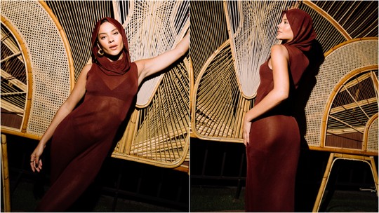 Bella Campos usa vestido com transparência e esbanja sensualidade no Egito: 'Super elegante'