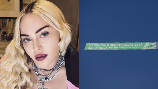 Madonna no Rio: avião circula com mensagem à cantora sobre ameaças ao aborto legal no Brasil