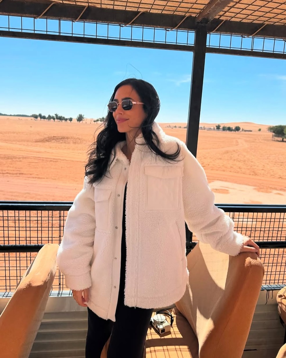 Bruna Biancardi confere conforto e atitute com jaqueta oversized na segunda gravidez — Foto: Reprodução / Instagram @brunabiancardi