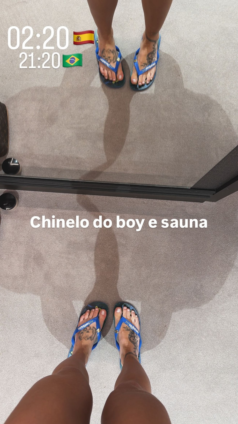 Virginia curtiu a sauna do namorado, Vini Jr., em Madrid, Espanha — Foto: Reprodução/Instagram