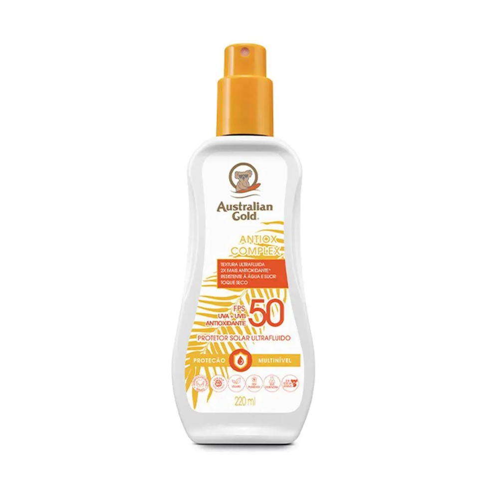 Protetor Solar Corporal Antiox Complex Ultra Fluido FPS 50, de Australian Gold, R$ 93,99 — Foto: Divulgação
