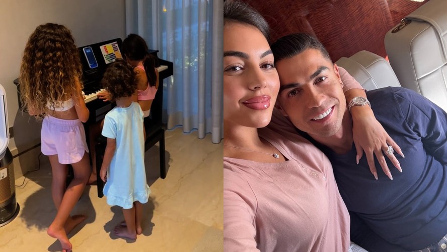 Georgina Rodríguez exibe talento musical das filhas com Cristiano Ronaldo:  'Minha banda favorita'