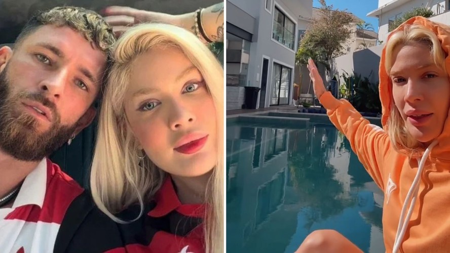 Karoline Lima mostra imagens da mansão onde vive com Leo Pereira
