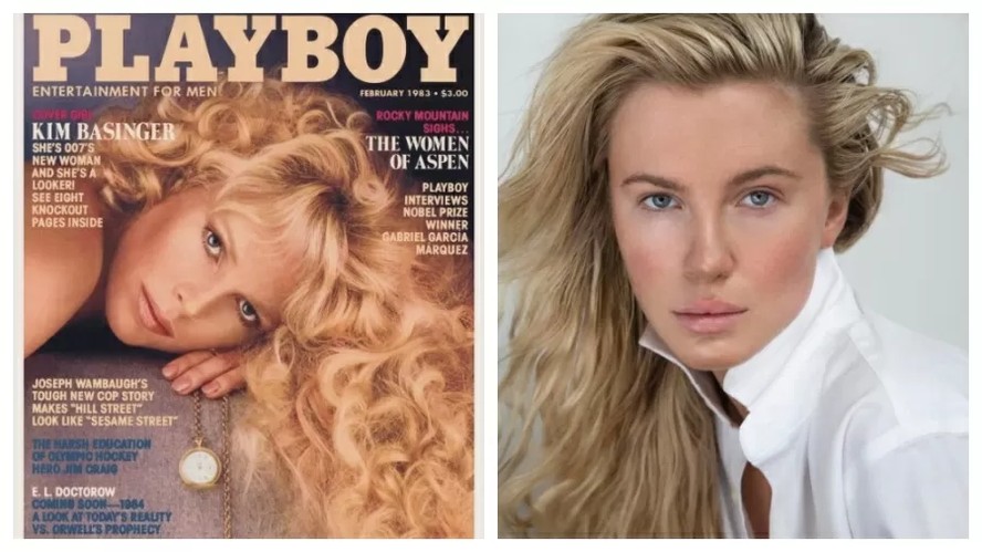 Ireland Baldwin ao encontrar capa da Playboy da mãe, Kim Basinger