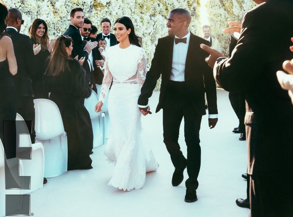 Kim Kardashian casando-se com Kanye West na Itália — Foto: Reprodução