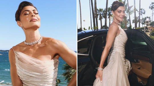 Juliana Paes aposta em vestido princesa de um ombro só em Cannes e famosas reagem: 'Perfeita'