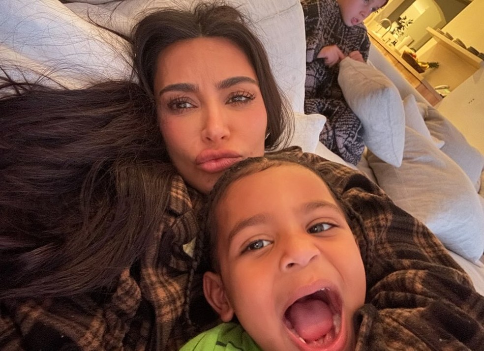 Kim Kardashian comemora 5 anos de Psalm — Foto: Reprodução/Instagram