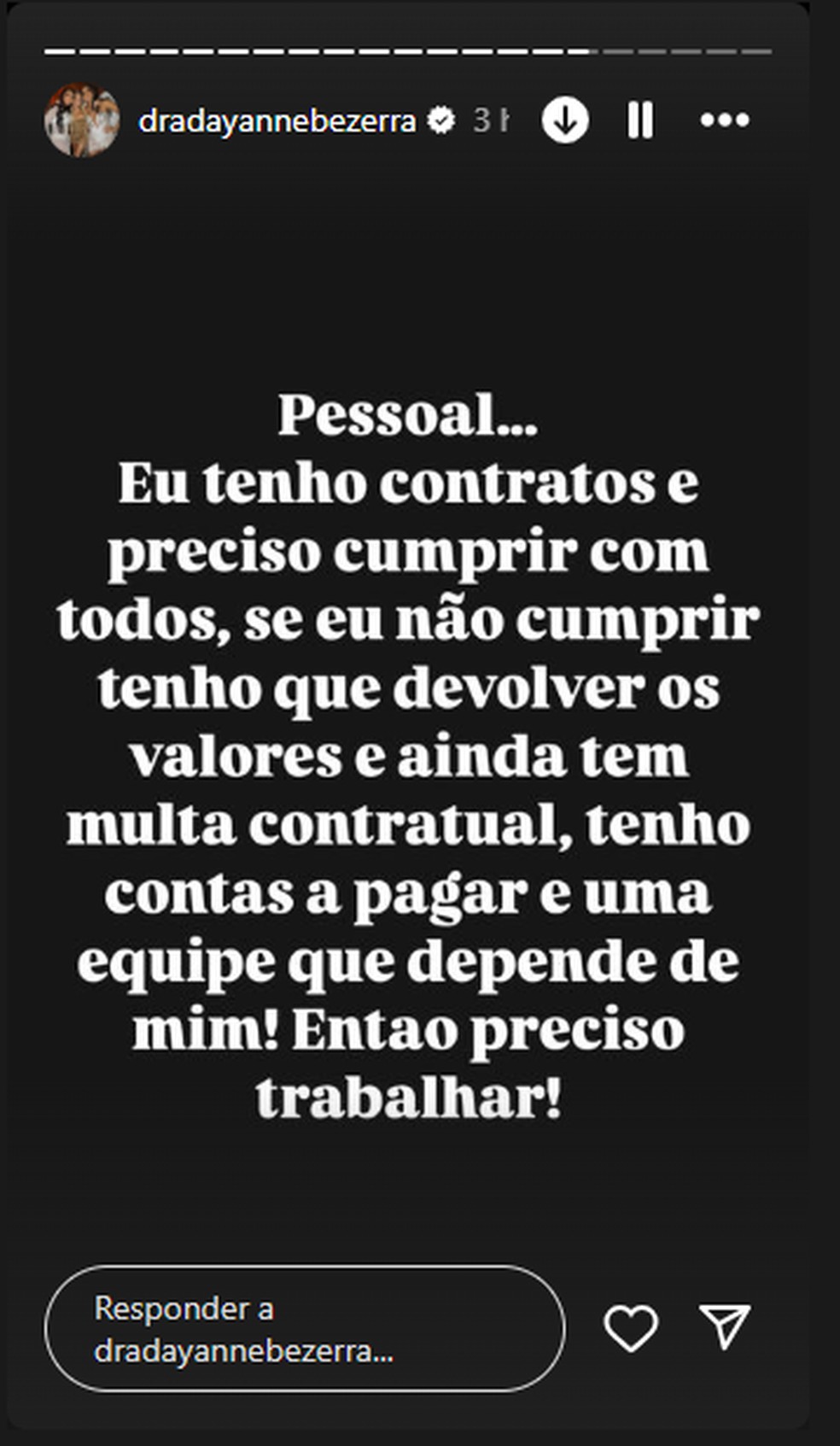 Dayanne Bezerra justifica divulgação de casa de aposta após prisão da irmã — Foto: Reprodução/Instagram