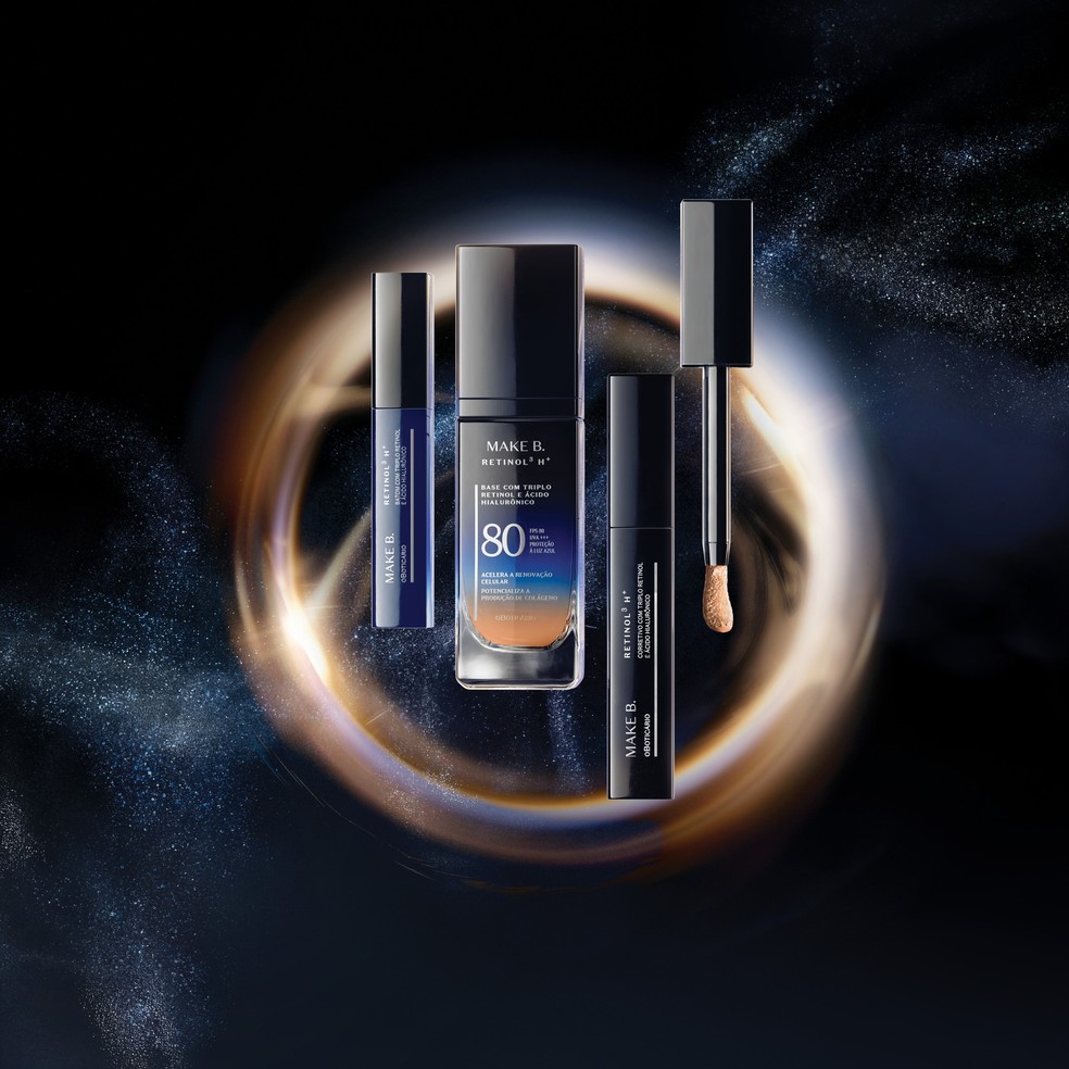 Bases, Corretivos e Batons Make B. Retinol³ H+, O Boticário — Foto: Divulgação