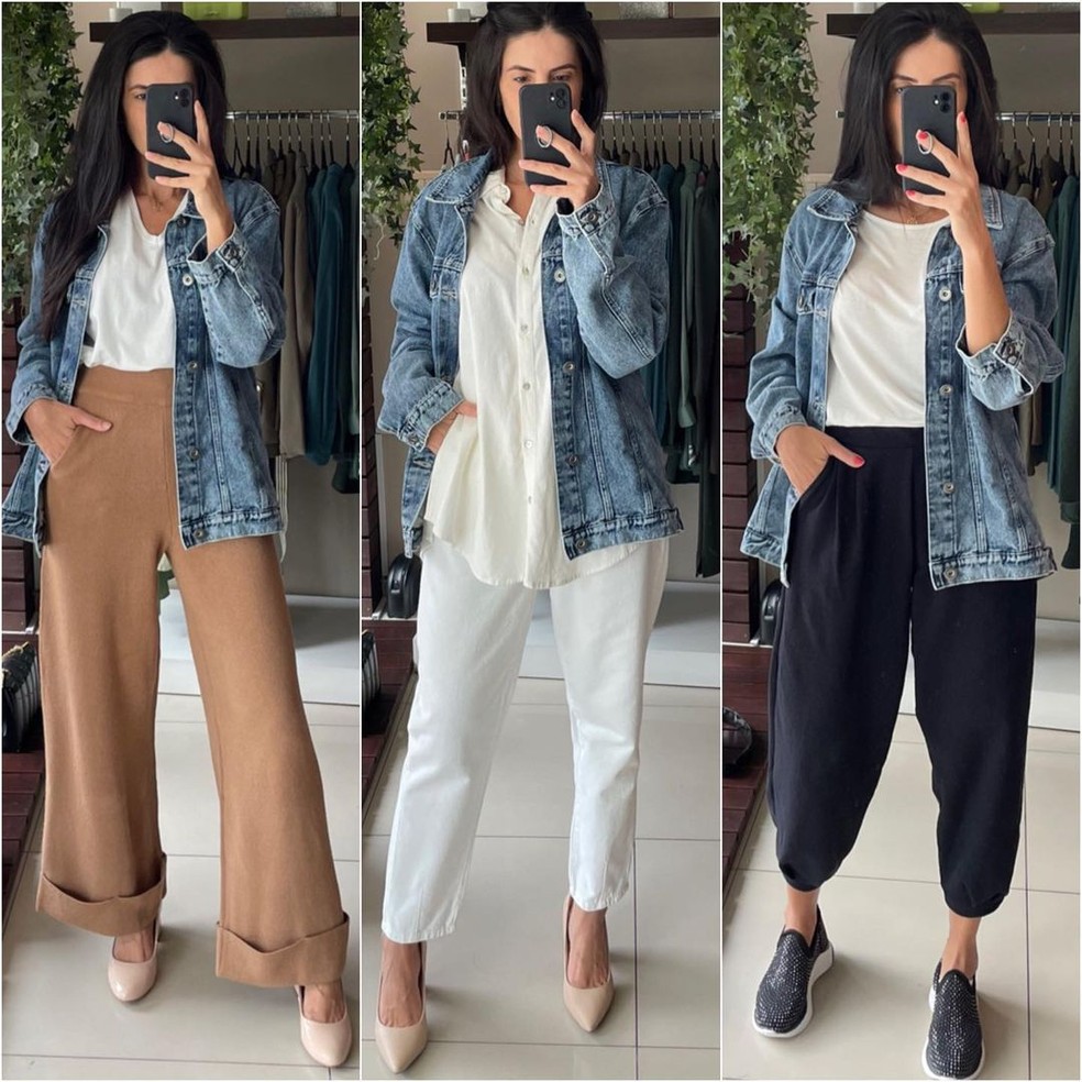Para completar o look de elegância despojada no trabalho, o que você usa por baixo da jaqueta também faz toda a diferença — Foto: Reprodução/Instagram @pimentarosagcr