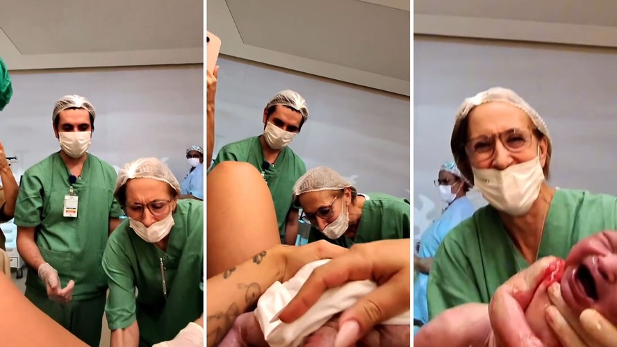 Influenciadora filma a própria visão durante parto normal: 'Para muitos pode parecer estranho'