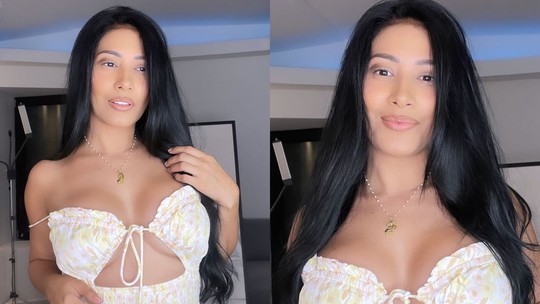 Simaria faz pose sexy com vestido florido e decote invertido em novas fotos no Instagram