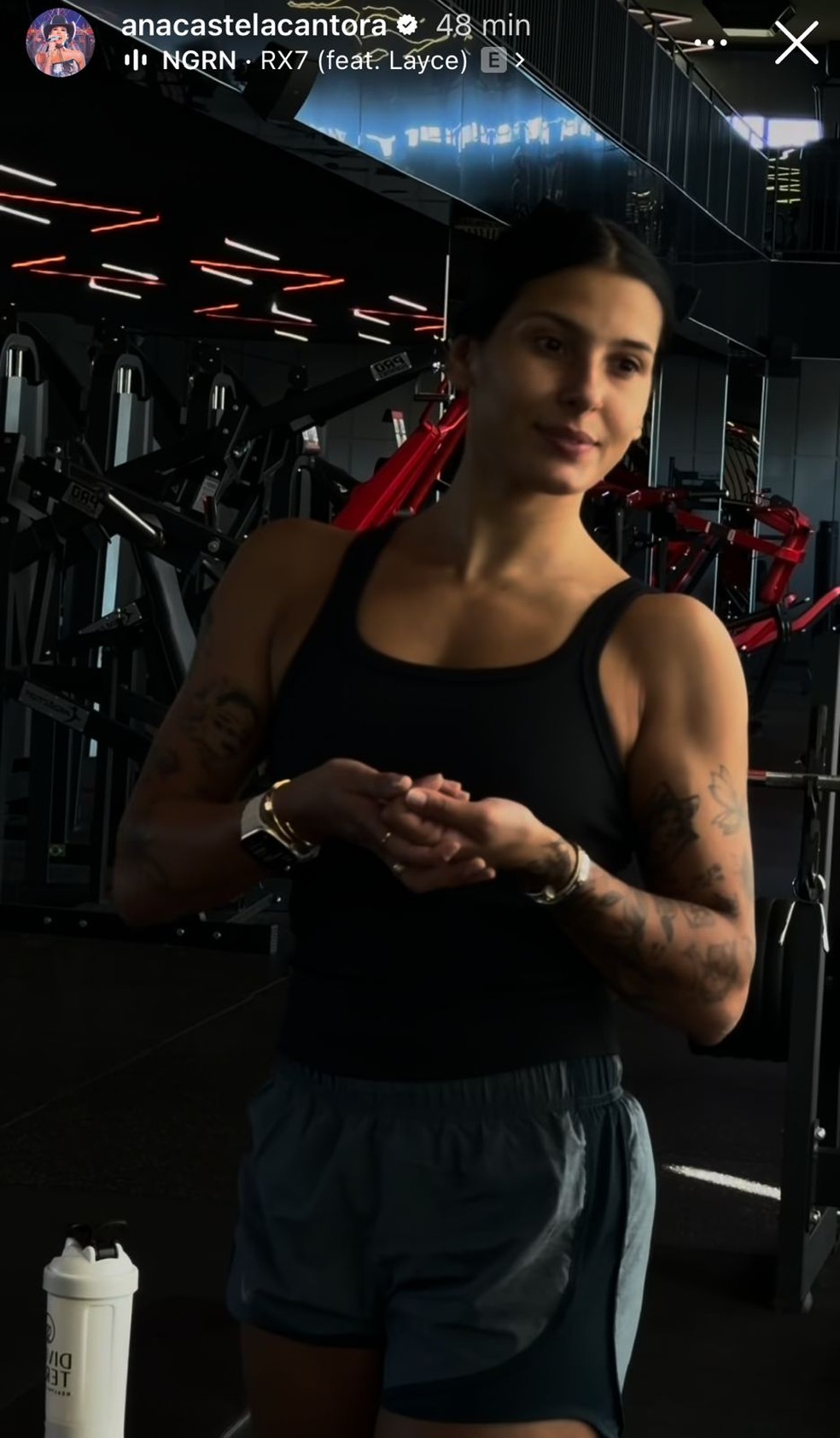 Ana Castela exibe shape após treino — Foto: Reprodução/Instagram