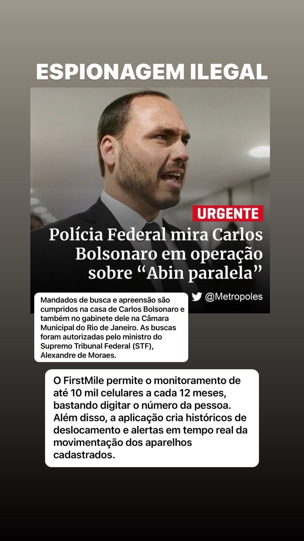 Joice Hasselmann aponta 'espionagem ilegal' em esquema da 'Abin paralela' no qual Carlos Bolsonaro pode estar envolvido &mdash; Foto: Reprodu&ccedil;&atilde;o/Instagram