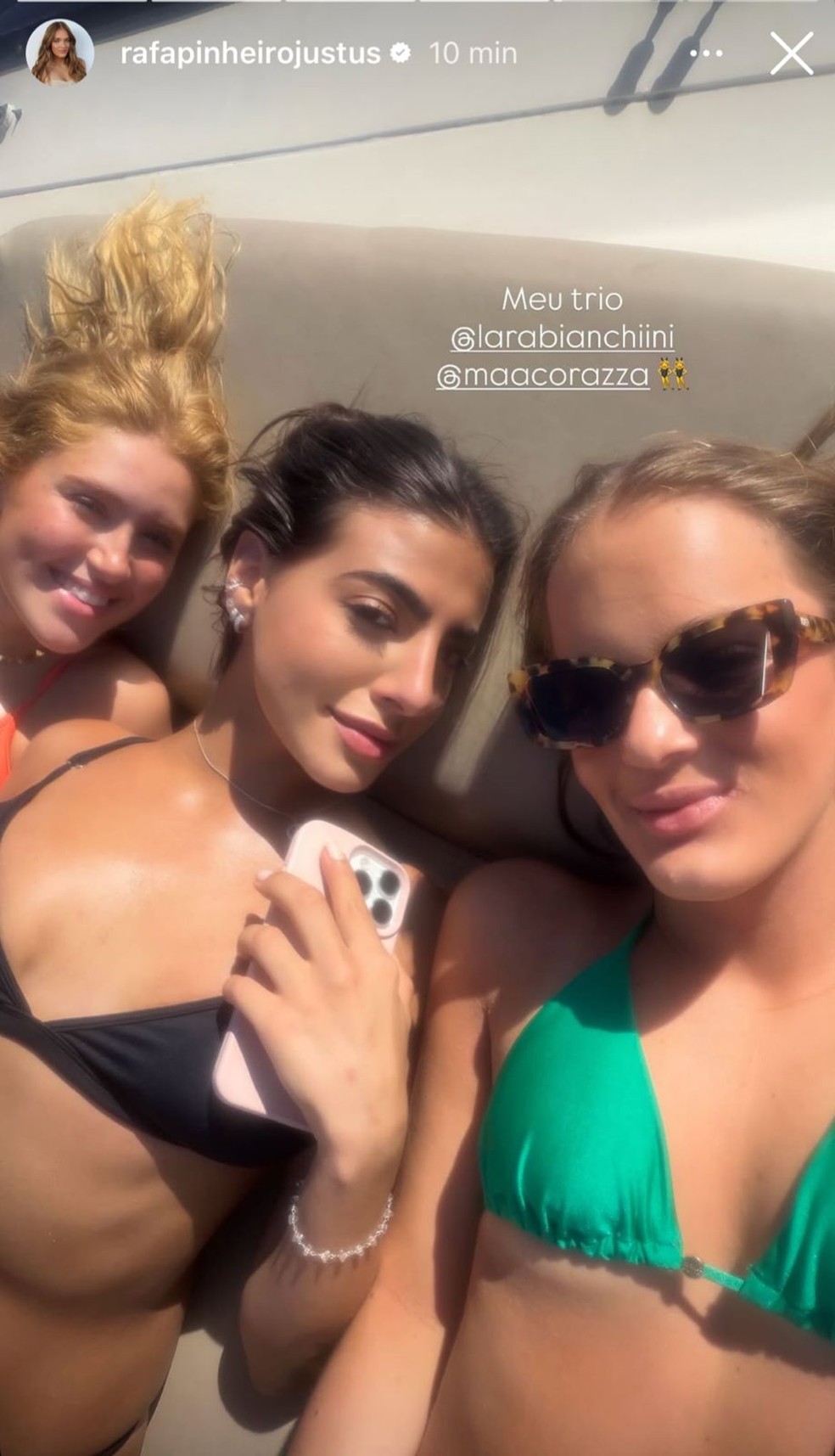 Rafa Justus renova bronzeado em dia de lancha com amigas — Foto: Reprodução/Instagram