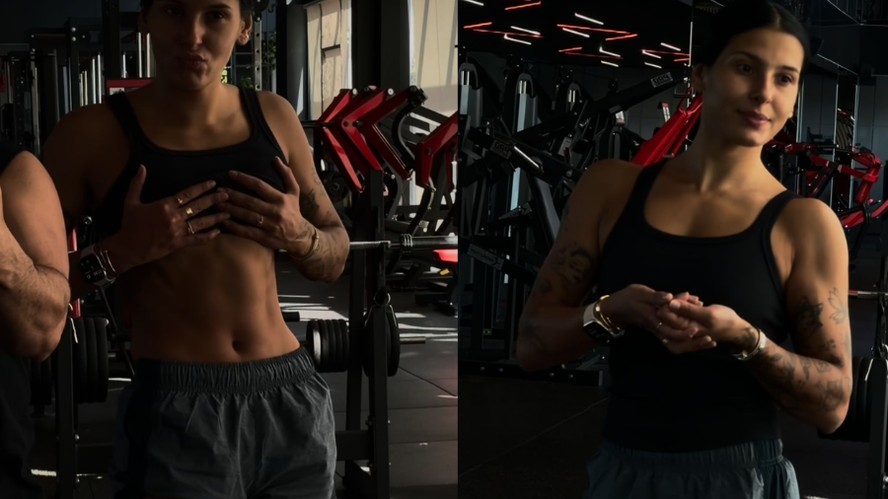 Ana Castela deixa abdômen à mostra e exibe shape após treino