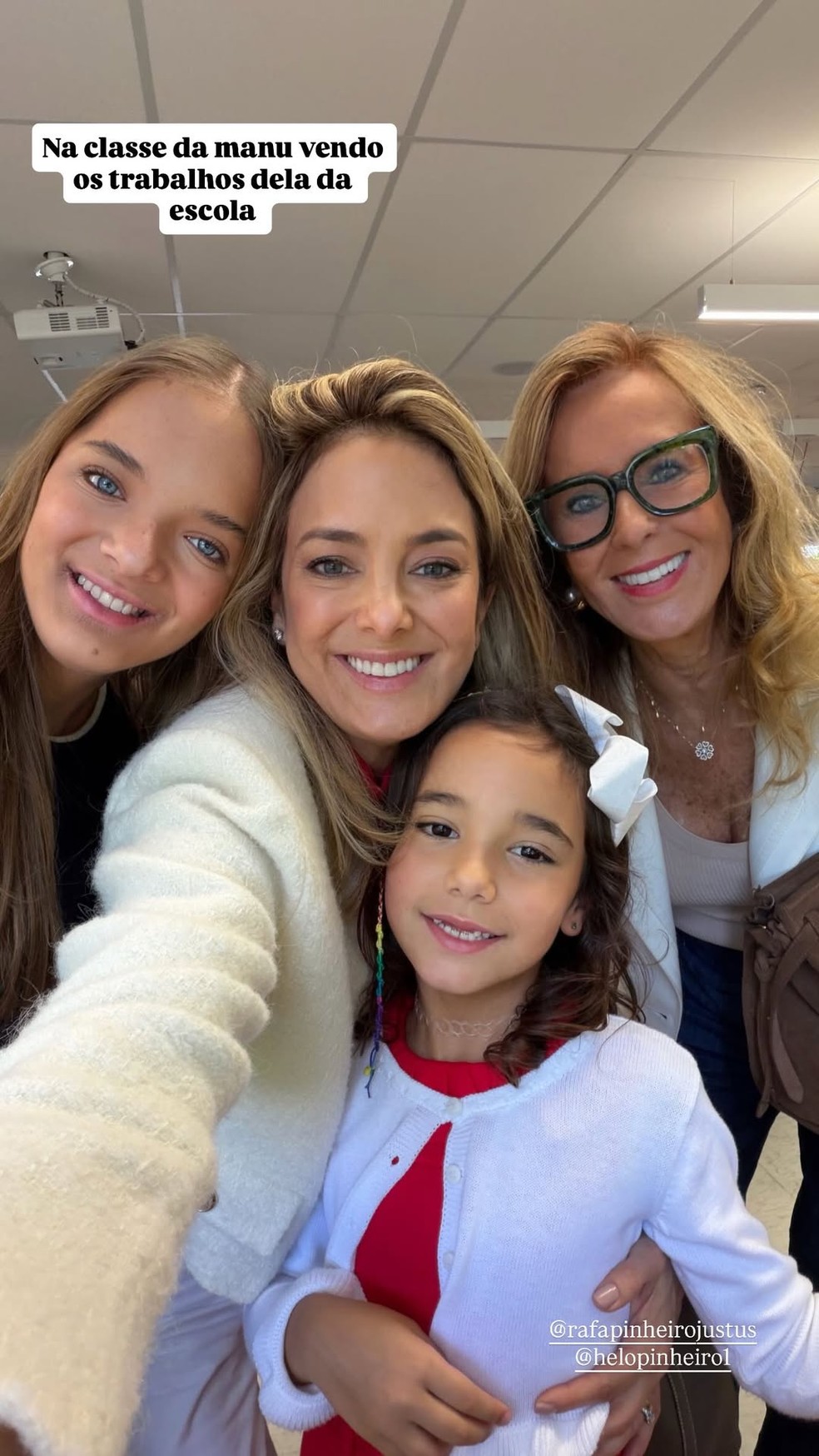 Ticiane Pinheiro, Ana Paula Siebert e Fabiana Justus vão à apresentação das filhas juntas — Foto: Reprodução/Instagram
