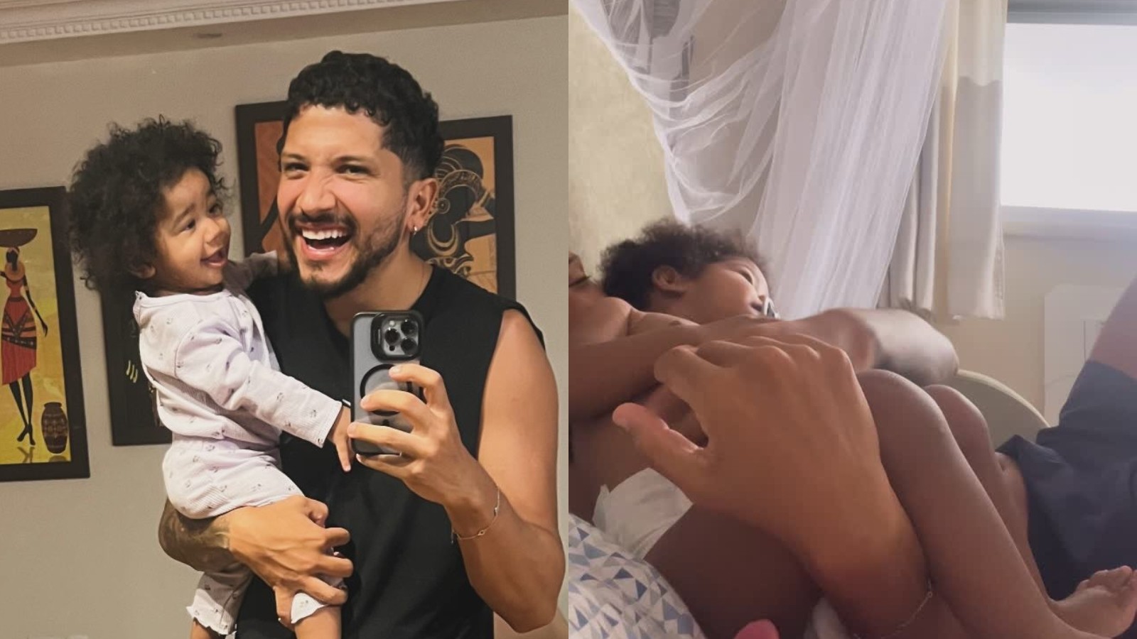 Filha de Iza e Yuri Lima, Nala surge em momento afetuoso com o pai