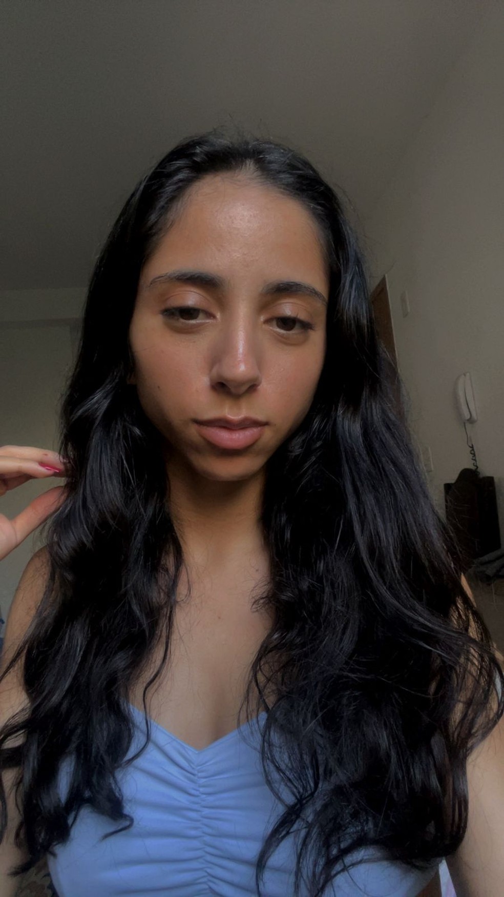 Selfie de Débora mais atual, depois de acontecer o acidente — Foto: Arquivo Pessoal